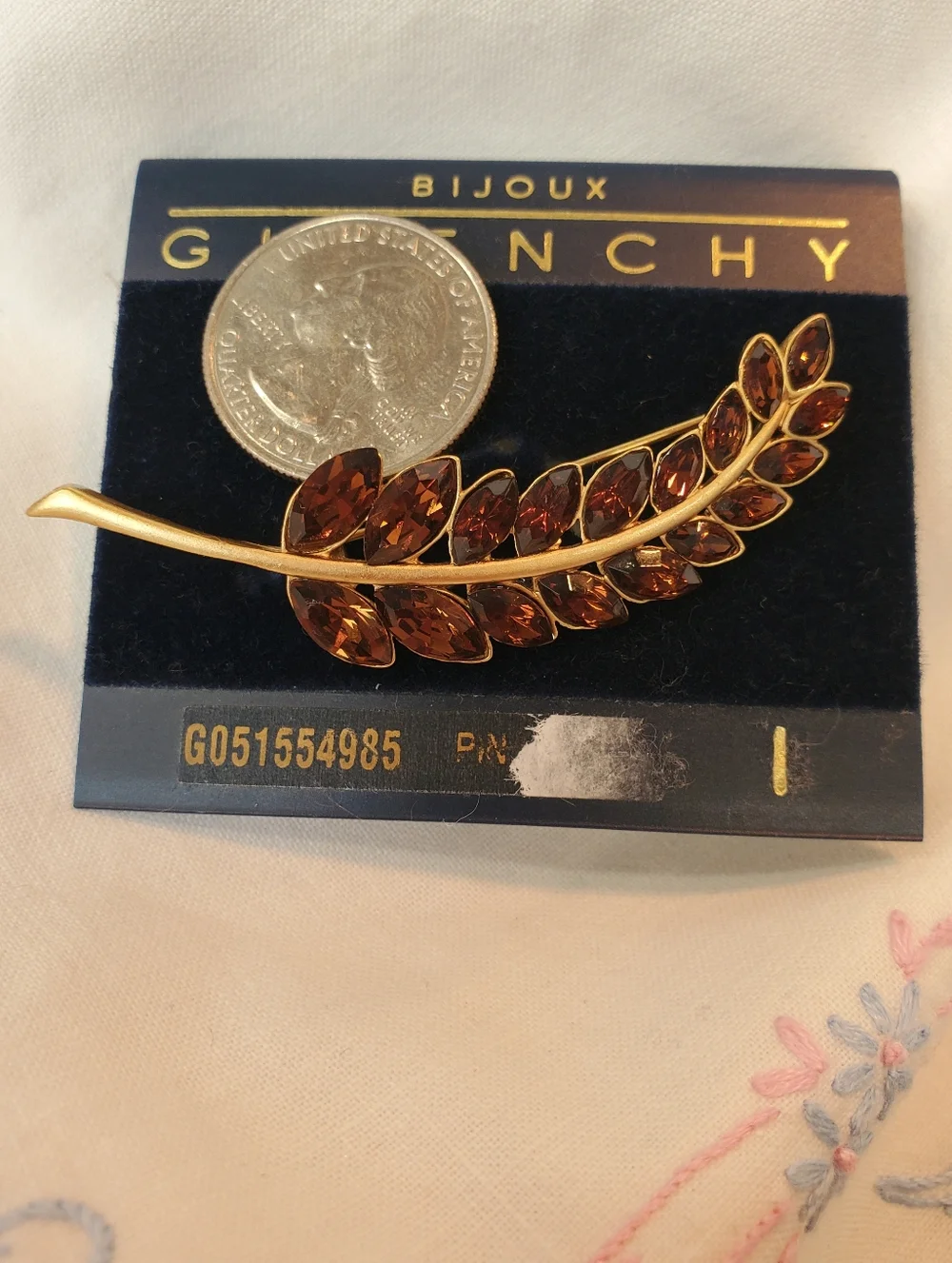 Givenchy Deadstock New On Tag Goldtone Rhinestone Brooch